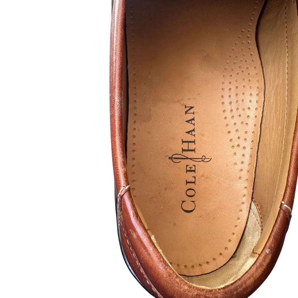 Cole Haan Loafers Mens 9.5M Brown Good Nike Air Leather Slip On‎ Moc Toe Shoes